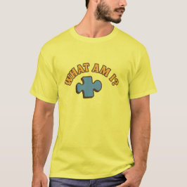 “Vad är jag?” Pusselbit T-shirt – Rolig Retro Gåta
