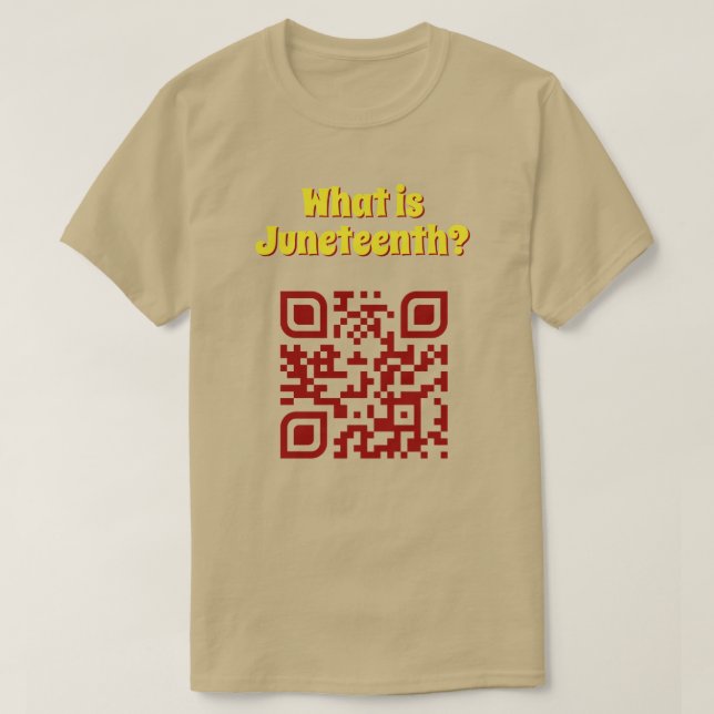 Vad är Juneteenth? QR-kod T-shirt (Design framsida)