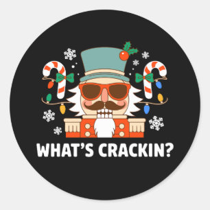 Vad är krackin jul Nutcracker Funny Julafton? Runt Klistermärke