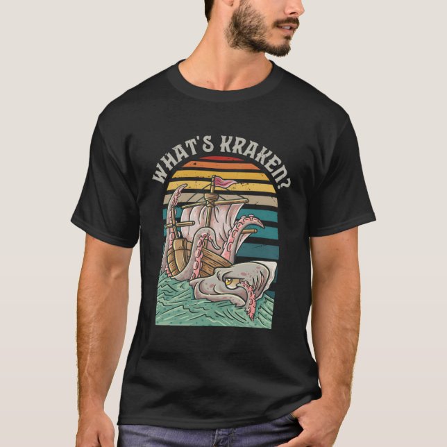 Vad är Kraken Octopus Sea Monster Frakt Sai? T Shirt (Framsida)