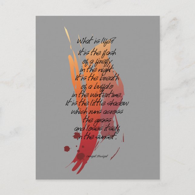 Vad är livet? vykort (Framsida)
