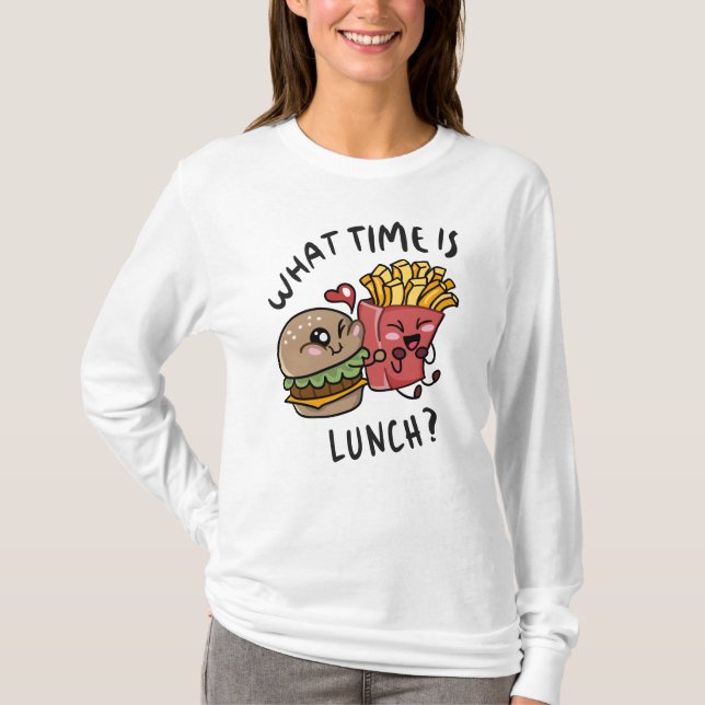 Vad är lunchtid t shirt (Framsida)