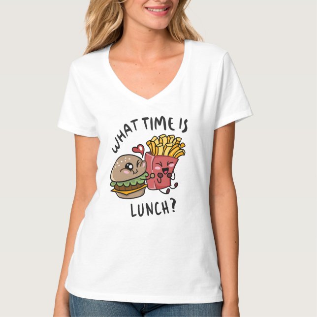 Vad är lunchtid t shirt (Framsida)