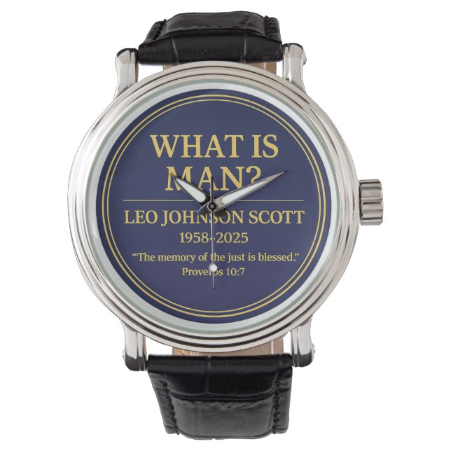 VAD ÄR MÄNNISKAN – Leo Johnson Scott Memorialur Armbandsur (Framsida)