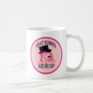 vad är numrerar vi på? Mustasch och top hat Kaffemugg
