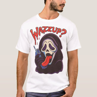 Vad är på gång Skräckslig spöke på telefonsamtal G T Shirt