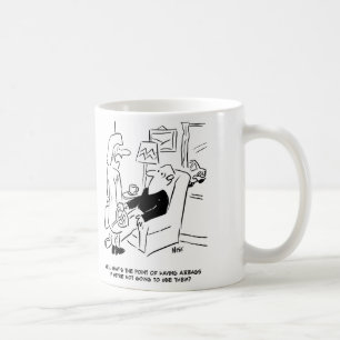 Vad är poängen med krockkuddar frågar frun? kaffemugg