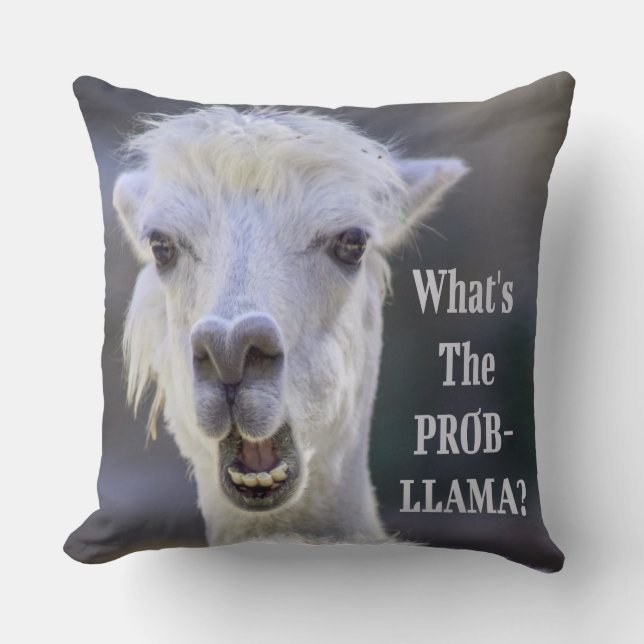 Vad är Prob-Llama? Cute Funny LLAMA Kudde (Framsida)