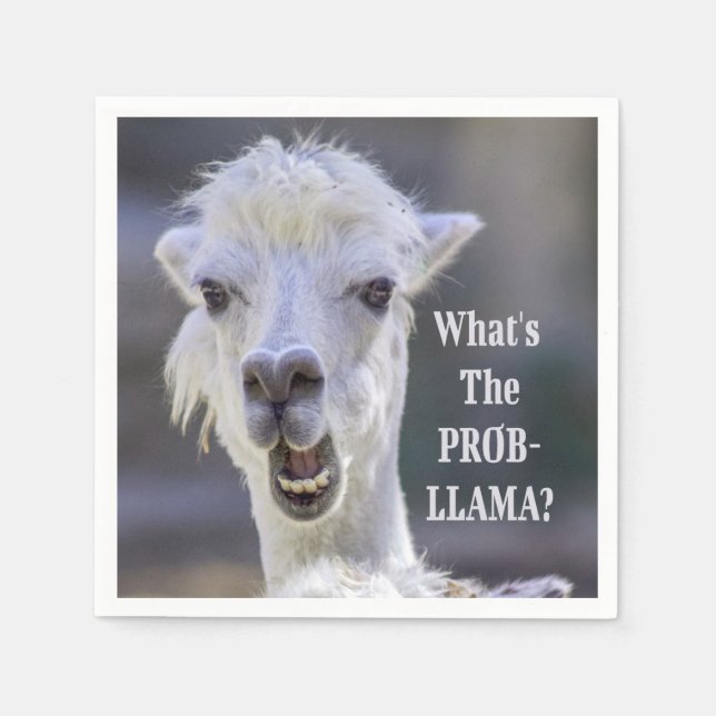 Vad är Prob-Llama? Cute Funny LLAMA Pappersservett (Framsidan)
