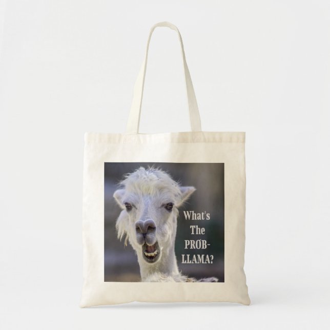 Vad är Prob-Llama? Cute Funny LLAMA Tygkasse (Framsidan)