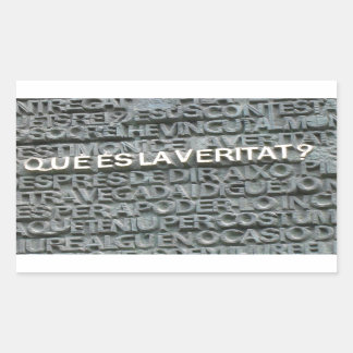 Vad är sanningen? - Que es la Vertat? Rektangulärt Klistermärke
