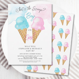 Vad är Scoop Boy eller Girl Gender Reveal Party? Inbjudningar