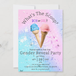 Vad är Scoop Gender Reveal Ice Cream Anpassningsba Inbjudningar