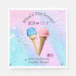 Vad är Scoop Gender Reveal Ice Cream Anpassningsba Pappersservett