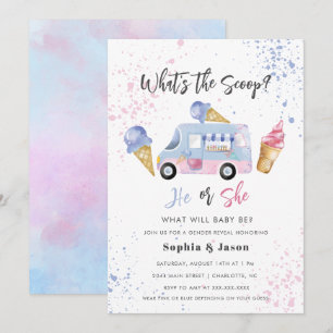 Vad är Scoop Gender Reveal Ice Cream? Inbjudningar