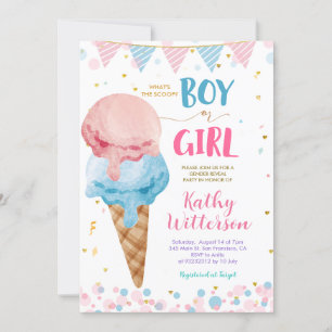 Vad är Scoop Ice Cream Gender Reveal? Inbjudningar