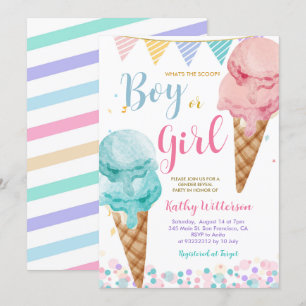 Vad är Scoop Ice Cream Gender Reveal? Inbjudningar