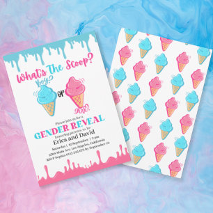 Vad är Scoop Ice Cream Gender Reveal Party? Inbjudningar