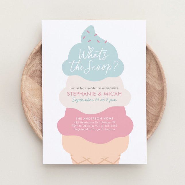 Vad är Scoop Ice Cream Gender Reveal Party? Inbjudningar (Skapare uppladdad)