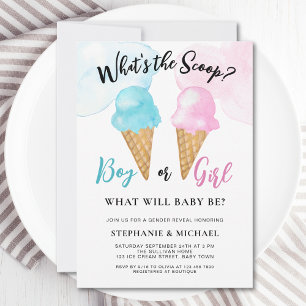 Vad är Scoop Ice Cream Gender Reveal Party? Inbjudningar