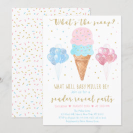 Vad är "Scoop Rosa Blue Ice Cream Gender Reveal"? Inbjudningar