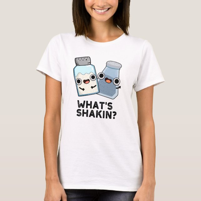 Vad är Shakin Funny Salt och Pepper Shaker Pun T Shirt (Framsida)
