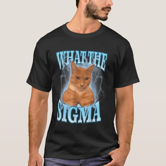 Vad är Sigma Meme Katten T Shirt (Framsida)