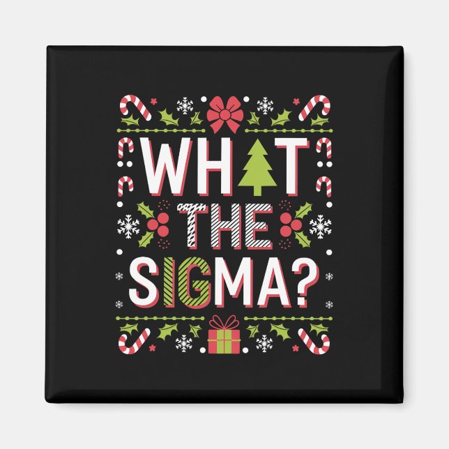 Vad är Sigma Roliga Tomte Klaus Gen Alpha Jul  Magnet (Framsidan)