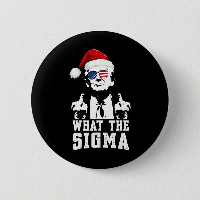 Vad är Sigma Trump Santa Funny-julet Xm? Knapp (Framsida)