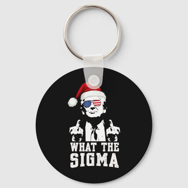 Vad är Sigma Trump Santa Funny-julet Xm? Nyckelring (Framsida)