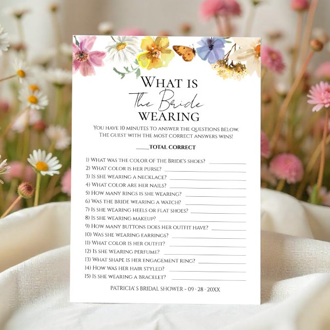 Vad är skon? | Spelkort för vilda blommor Inbjudningar (Skapare uppladdad)