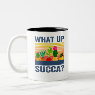 Vad är Succa? Funny Suckulär Cactus Två-Tonad Mugg