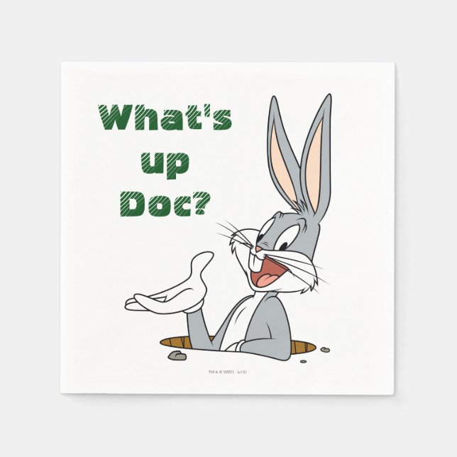 VAD ÄR UP DOC?™ KRYP BUNNY™ Rabbit Hål Pappersservett (Framsidan)
