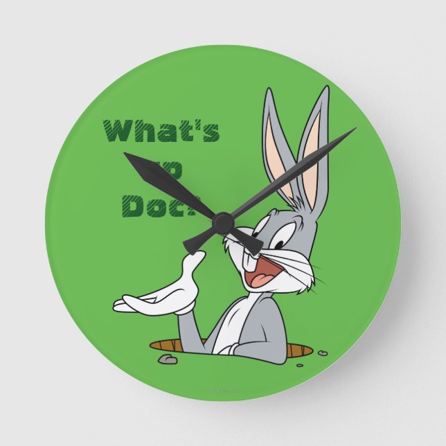 VAD ÄR UP DOC?™ KRYP BUNNY™ Rabbit Hål Rund Klocka (Framsida)