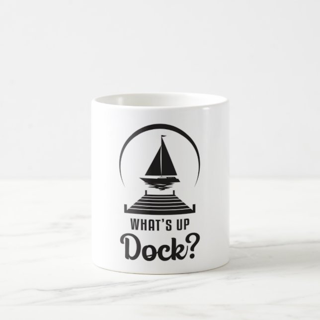 Vad är upp Dock Boat vid segelbåtens Frakt? Kaffemugg (Center)