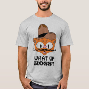 Vad är Upp Hoss? Tecknad Mustache Cat Señor Gato™ T Shirt