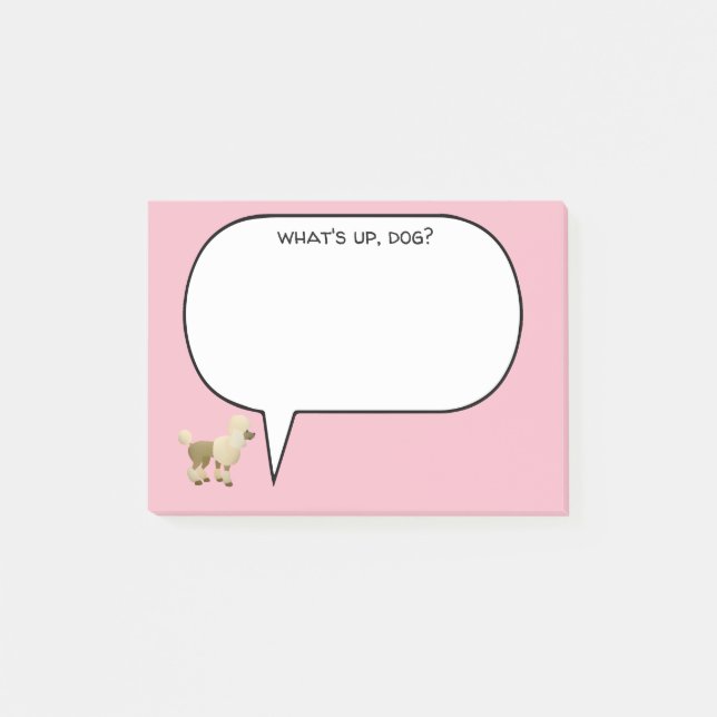 Vad är upp hundpudel post-it block (Framsida)