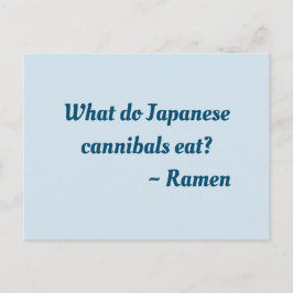 Vad äter japanska kannibaler? Ramen-vykort Vykort