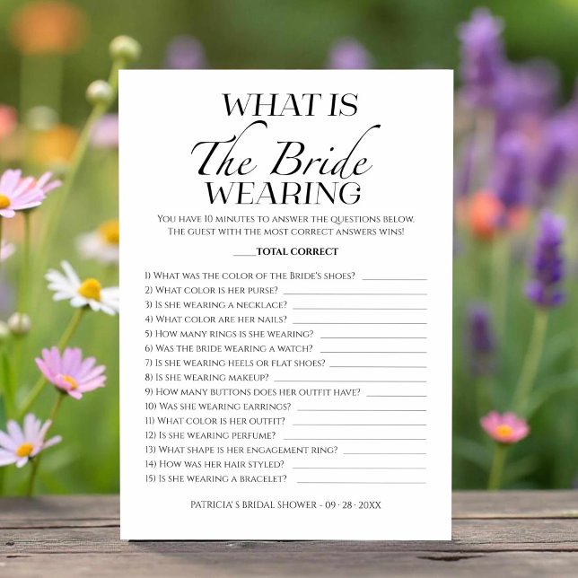 Vad Bruden Har På Minimalistisk Spelkort Inbjudningar (Skapare uppladdad)