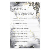 Vad brudgummen sa Bröllopsdusch spelkort med svart