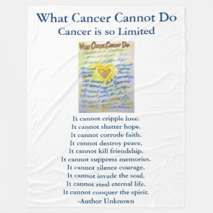 Vad Cancer inte kan göra Angel Chemo Anpassningsba Fleecefilt