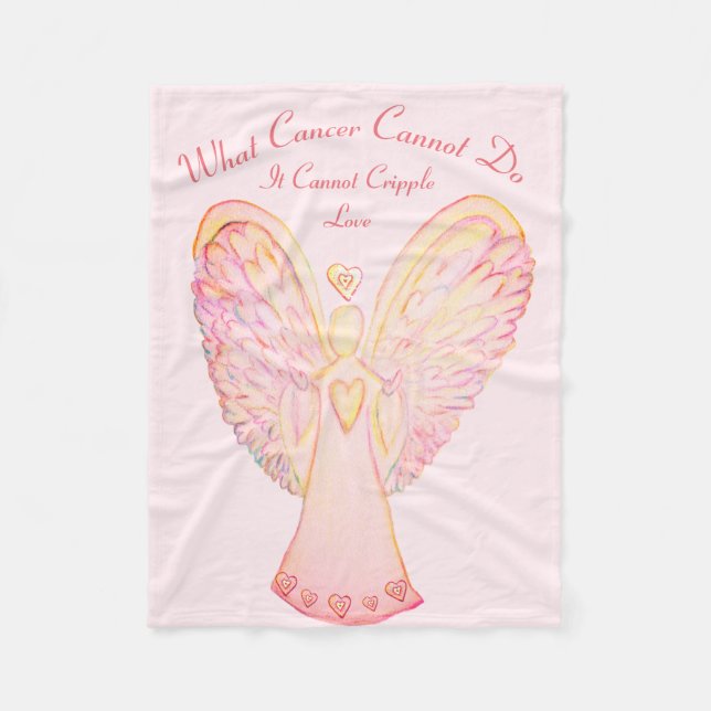 Vad Cancer inte kan göra Angel Chemo Anpassningsba Fleecefilt (Framsidan)