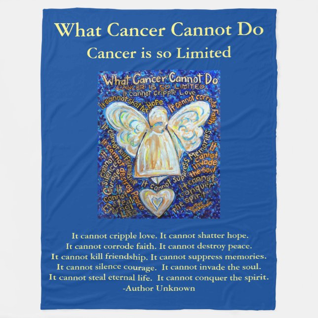 Vad Cancer inte kan göra Angel Chemo Anpassningsba Fleecefilt (Framsidan)