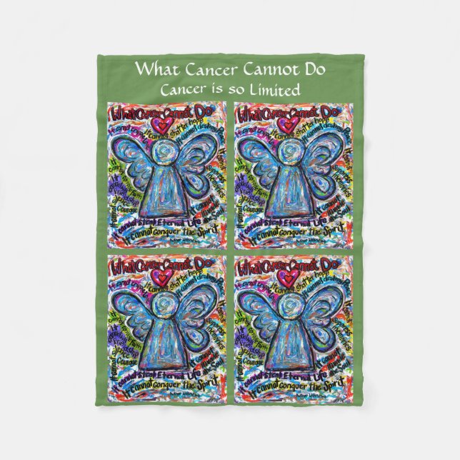 Vad Cancer inte kan göra Angel Chemo Fleece Blanke (Framsidan)