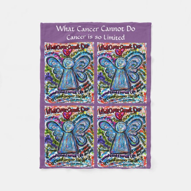 Vad Cancer inte kan göra Angel Chemo Fleece Blanke (Framsidan)