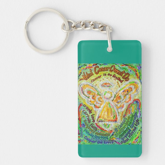 Vad Cancer inte kan göra Angel Pendant Keychain (Framsidan)