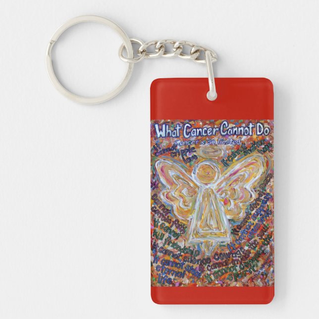 Vad Cancer inte kan göra Angel Pendant Keychain (Framsidan)
