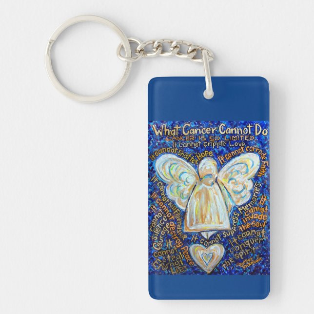 Vad Cancer inte kan göra Angel Pendant Keychain (Framsidan)