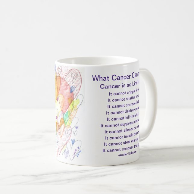 Vad cancer inte kan göra Dikt Heart Coffee Kopp Mu (Framsida höger)