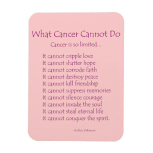 Vad Cancer inte kan göra Dikt Magnet (Rosa Text)